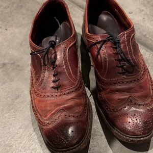Classic Red Leather Men's Brogues